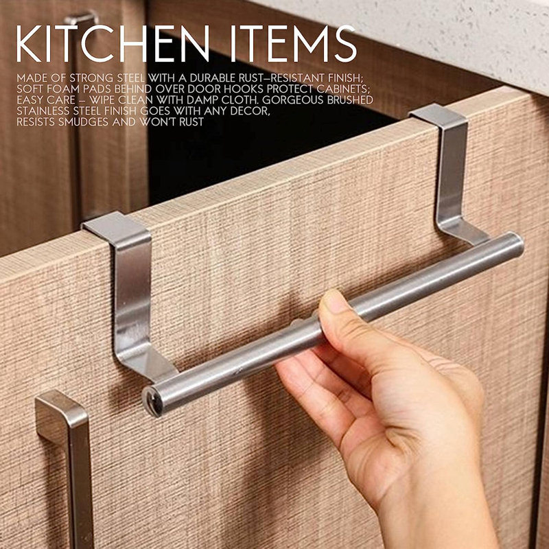 QIANXING Steel Over Door Towel Rack Bar Holders for Universal Fit on